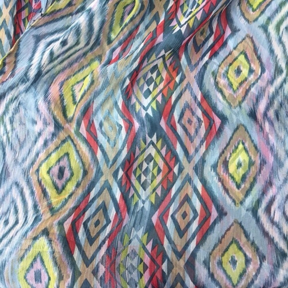 Ella Moss Aztec Print Silk Flyaway Camisole Top - Picture 6 of 8